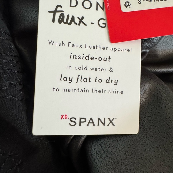 SPANX  Faux Leather Moto Leggings Black Size Large - Picture 9 of 9